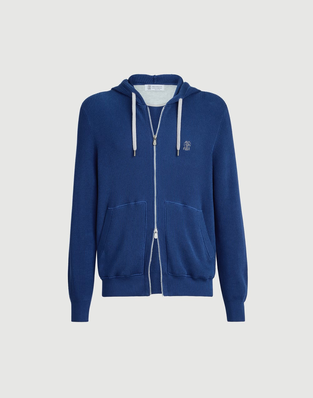 English Rib Knit Hooded Sweatshirt