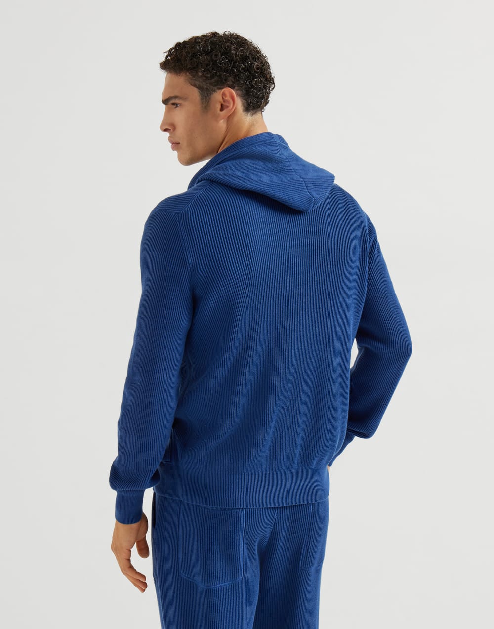 English Rib Knit Hooded Sweatshirt