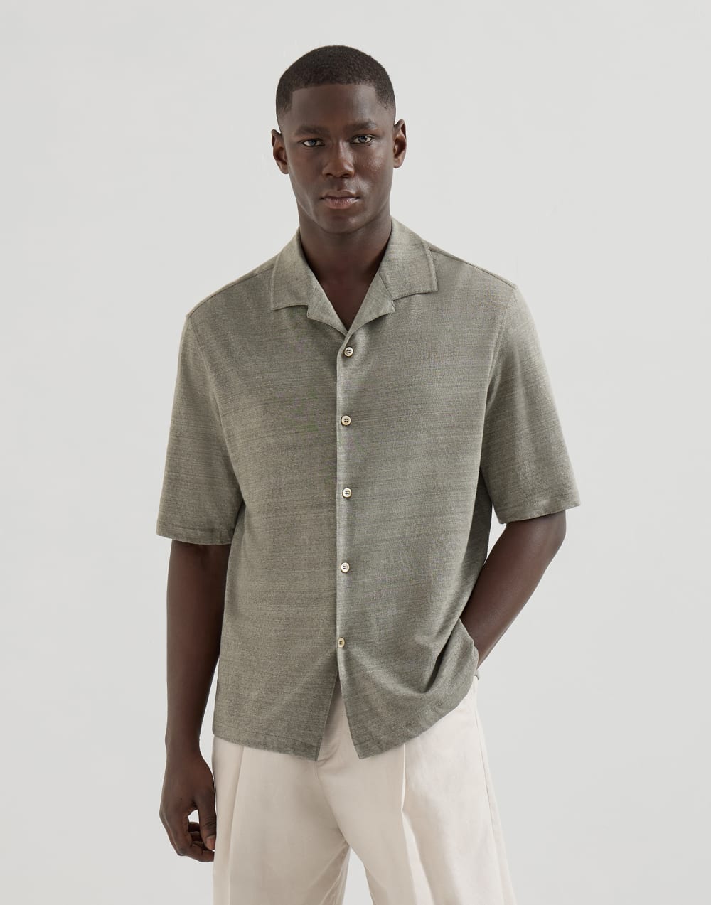 Mélange Jersey Short Sleeve Shirt