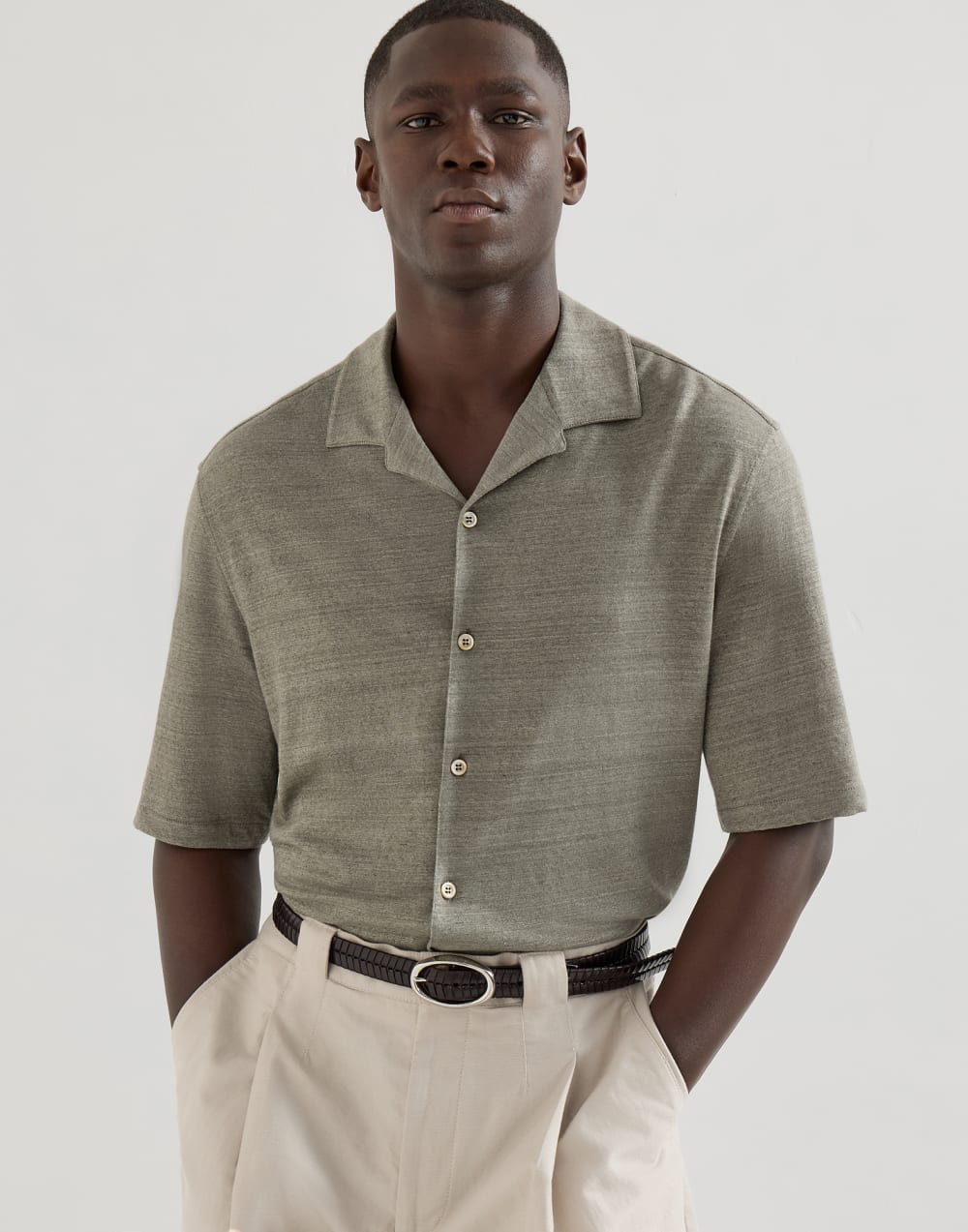 Mélange Jersey Short Sleeve Shirt