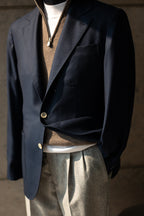 Lightweight Cashmere Twill Deconstructed Blazer