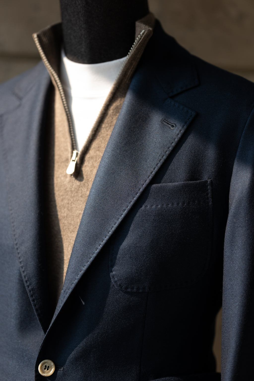 Lightweight Cashmere Twill Deconstructed Blazer
