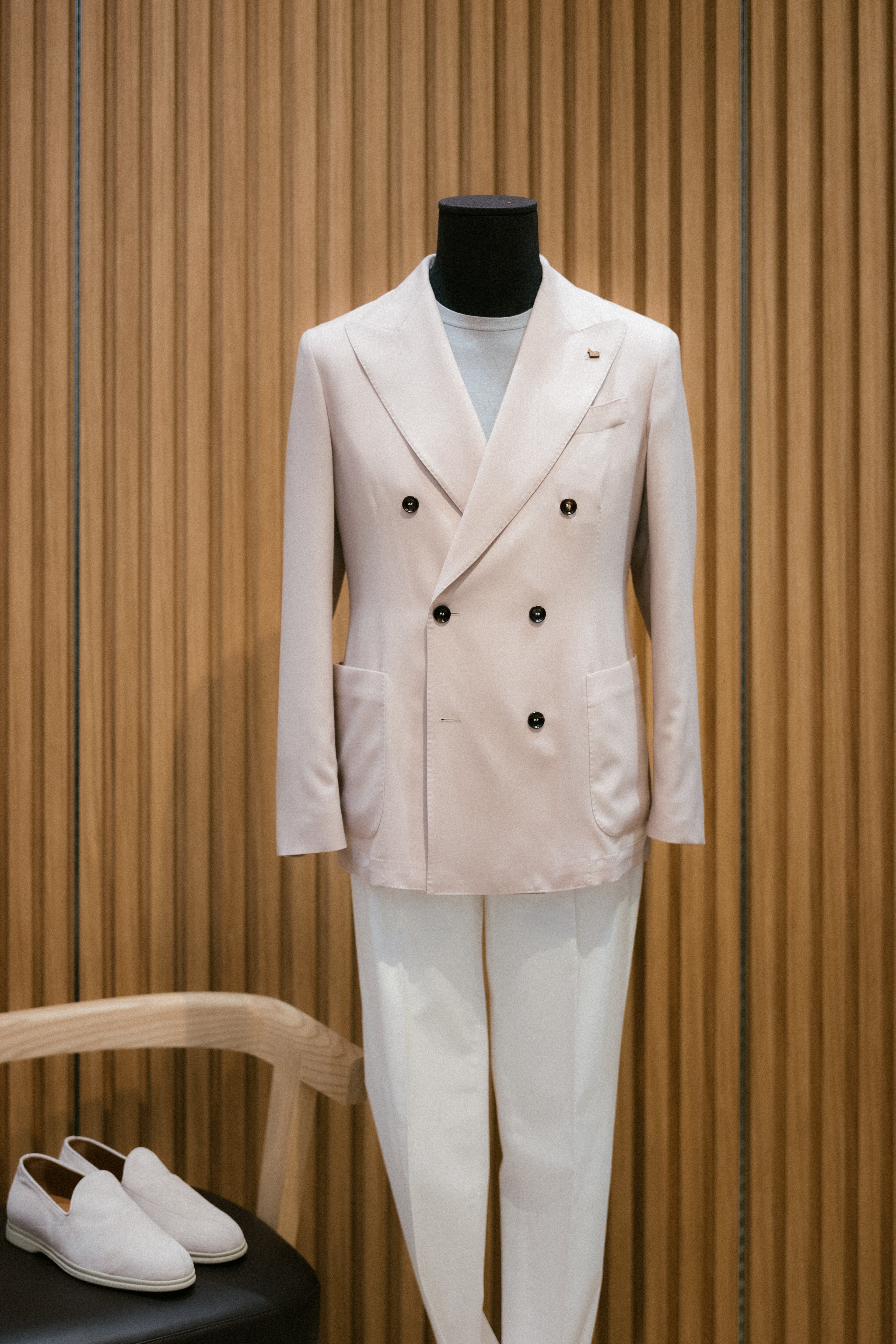 Double-Breasted Jacket In Worsted Cashmere