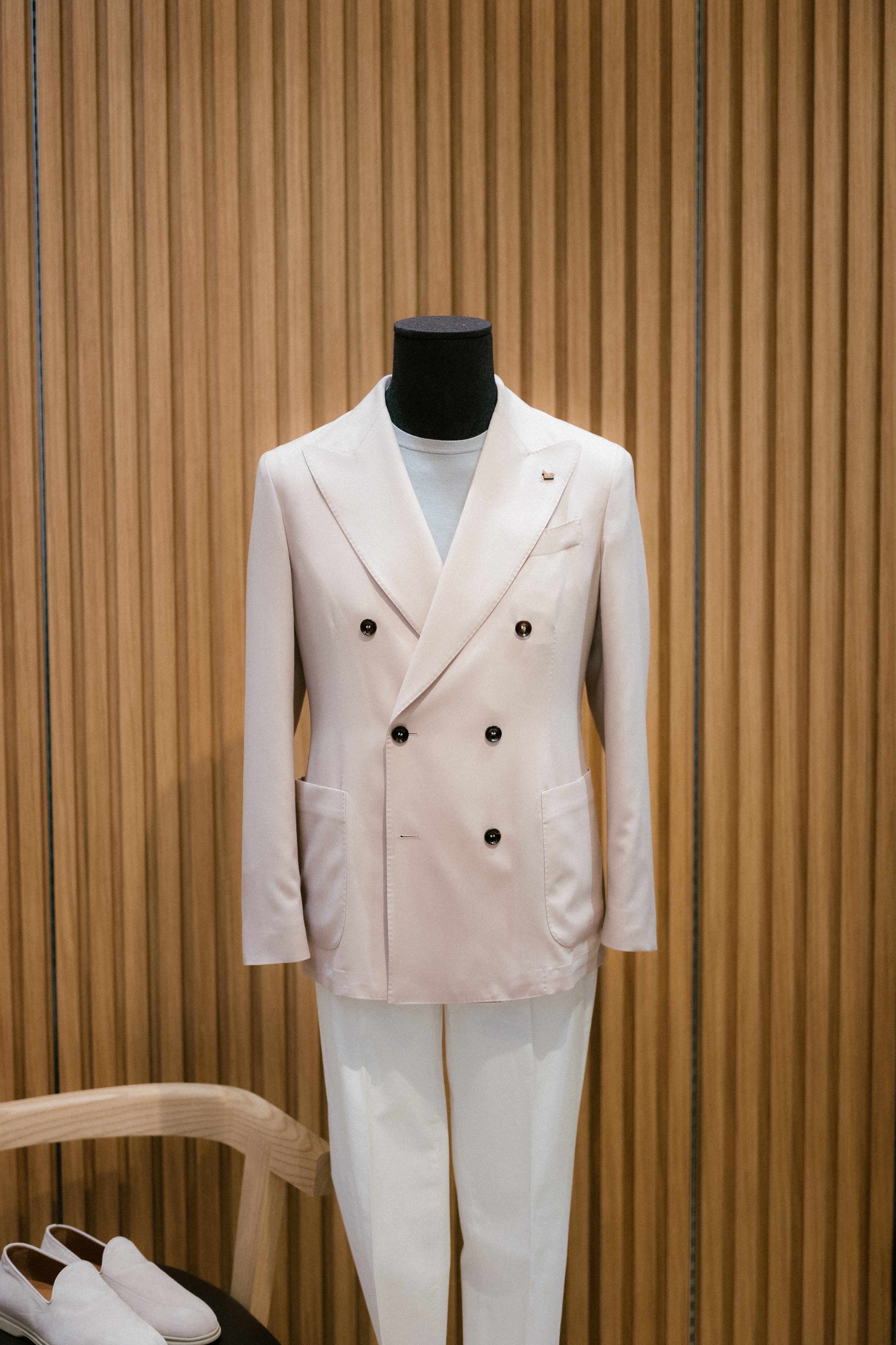 Double-Breasted Jacket In Worsted Cashmere