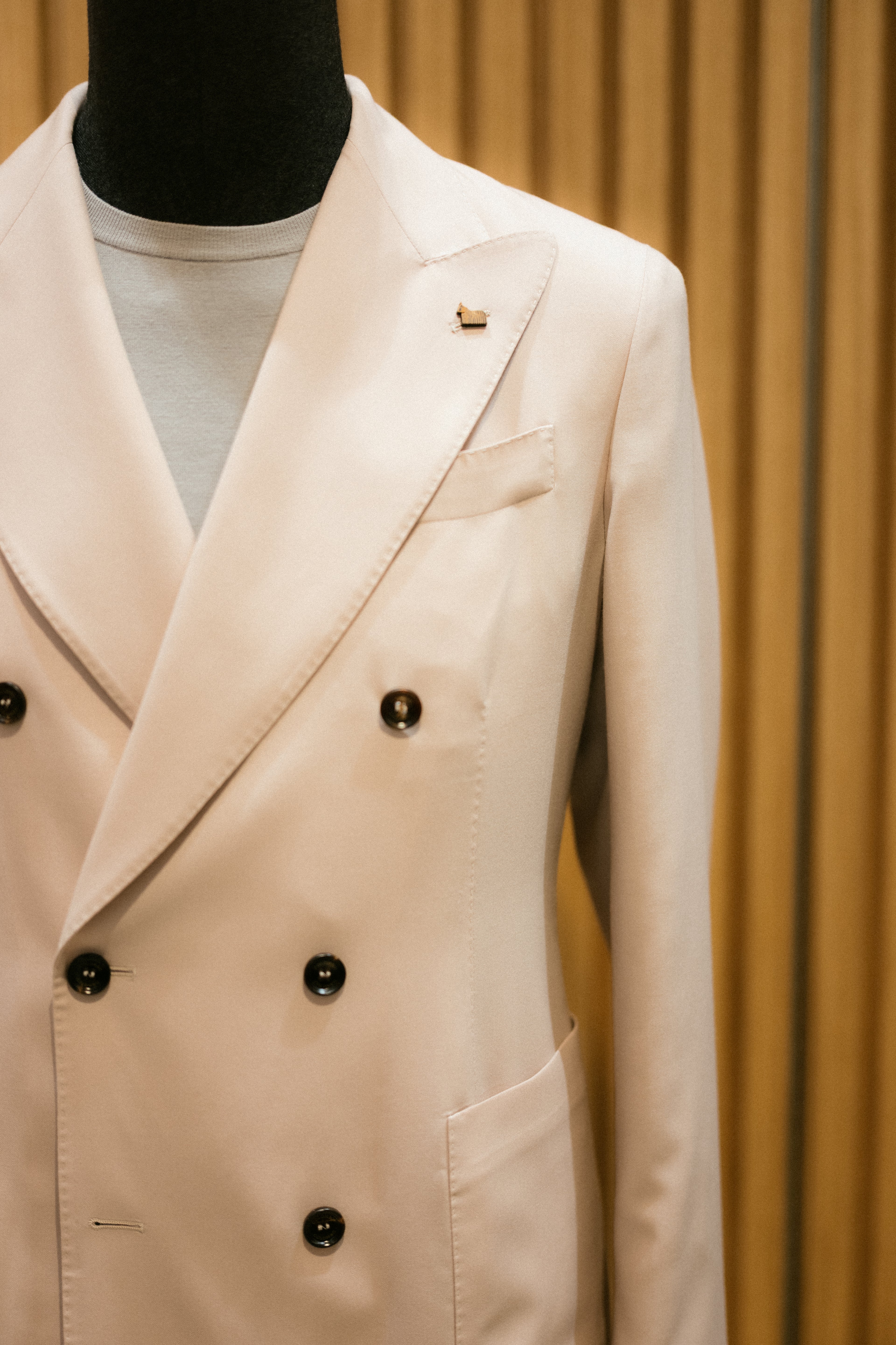 Double-Breasted Jacket In Worsted Cashmere