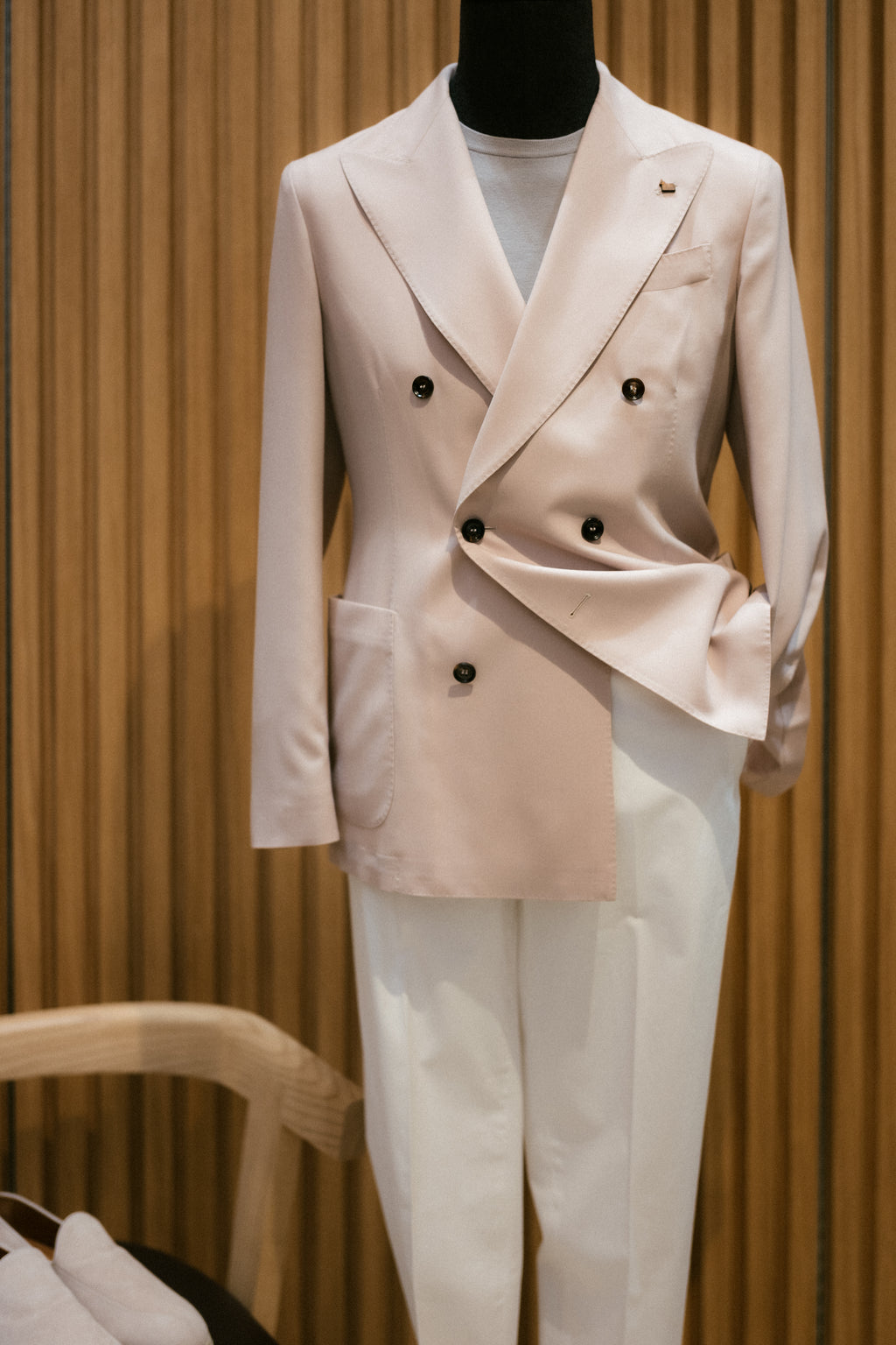 Double-Breasted Jacket In Worsted Cashmere