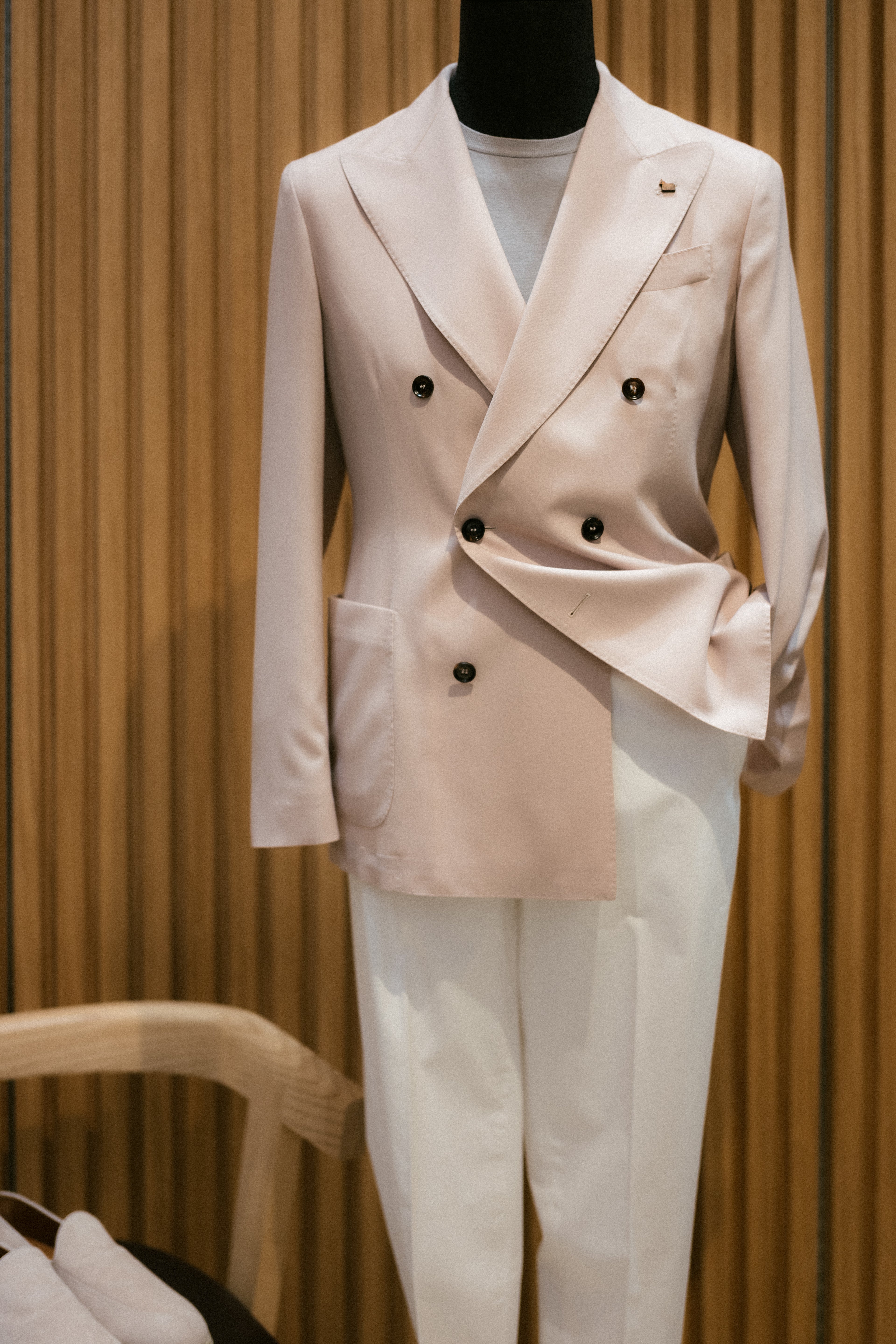 Double-Breasted Jacket In Worsted Cashmere