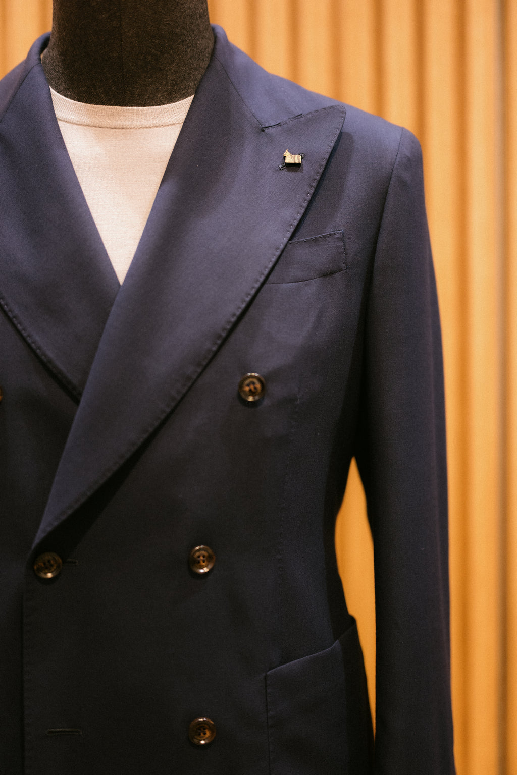 Double-Breasted Jacket In Worsted Cashmere