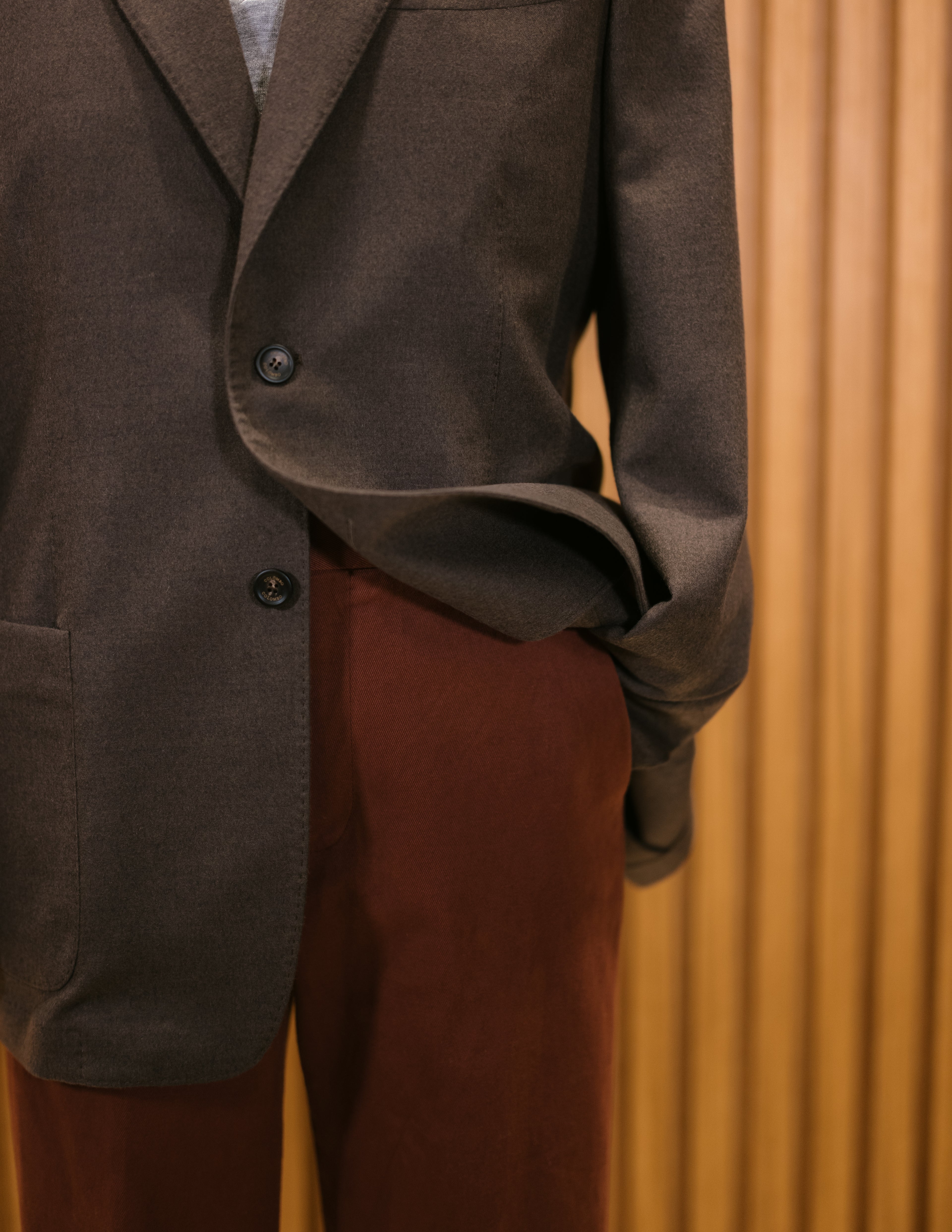 Single Breasted Cashmere Jacket.