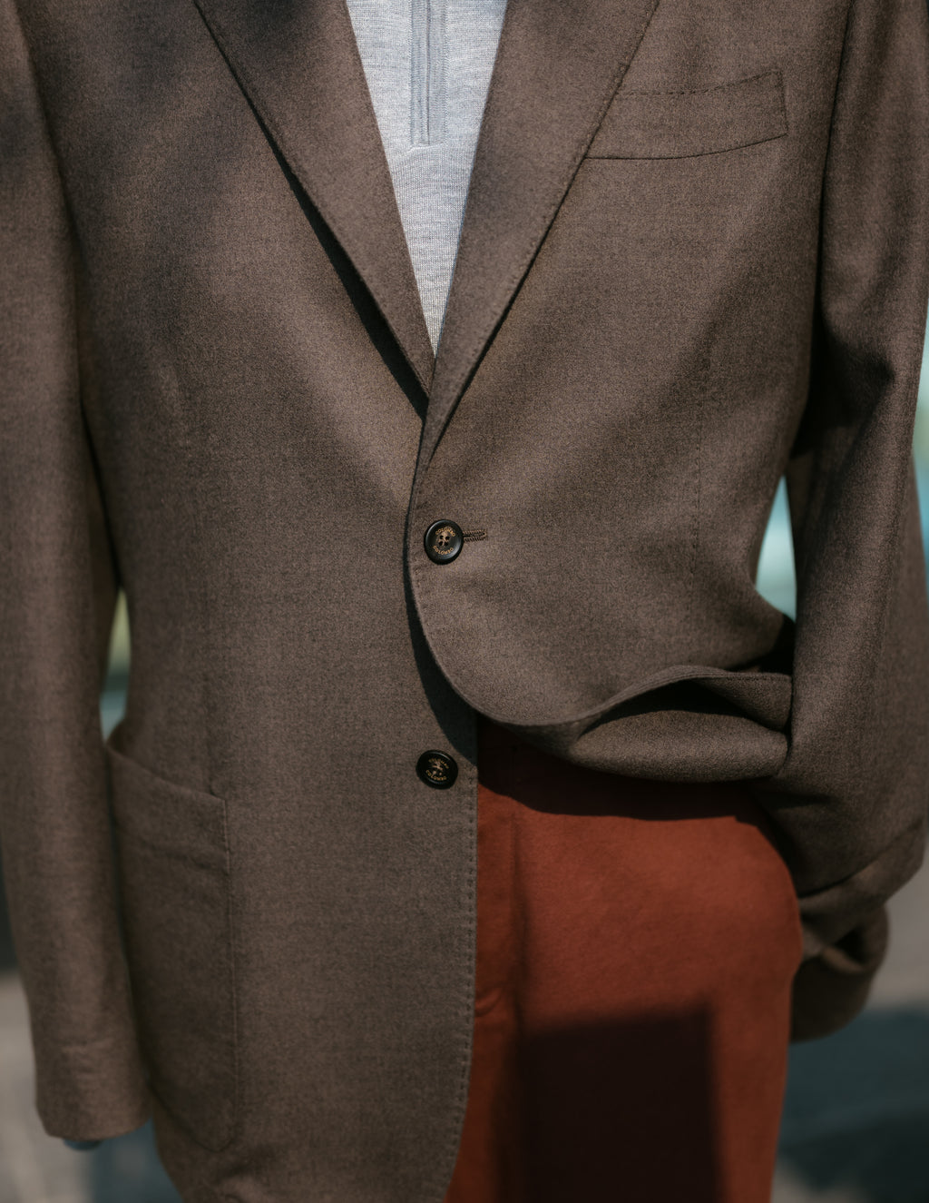 Single Breasted Cashmere Jacket.