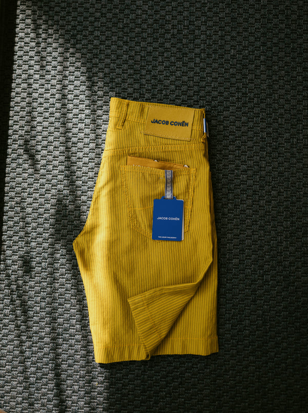 Nicolas Bermuda Shorts - Yellow Stripe