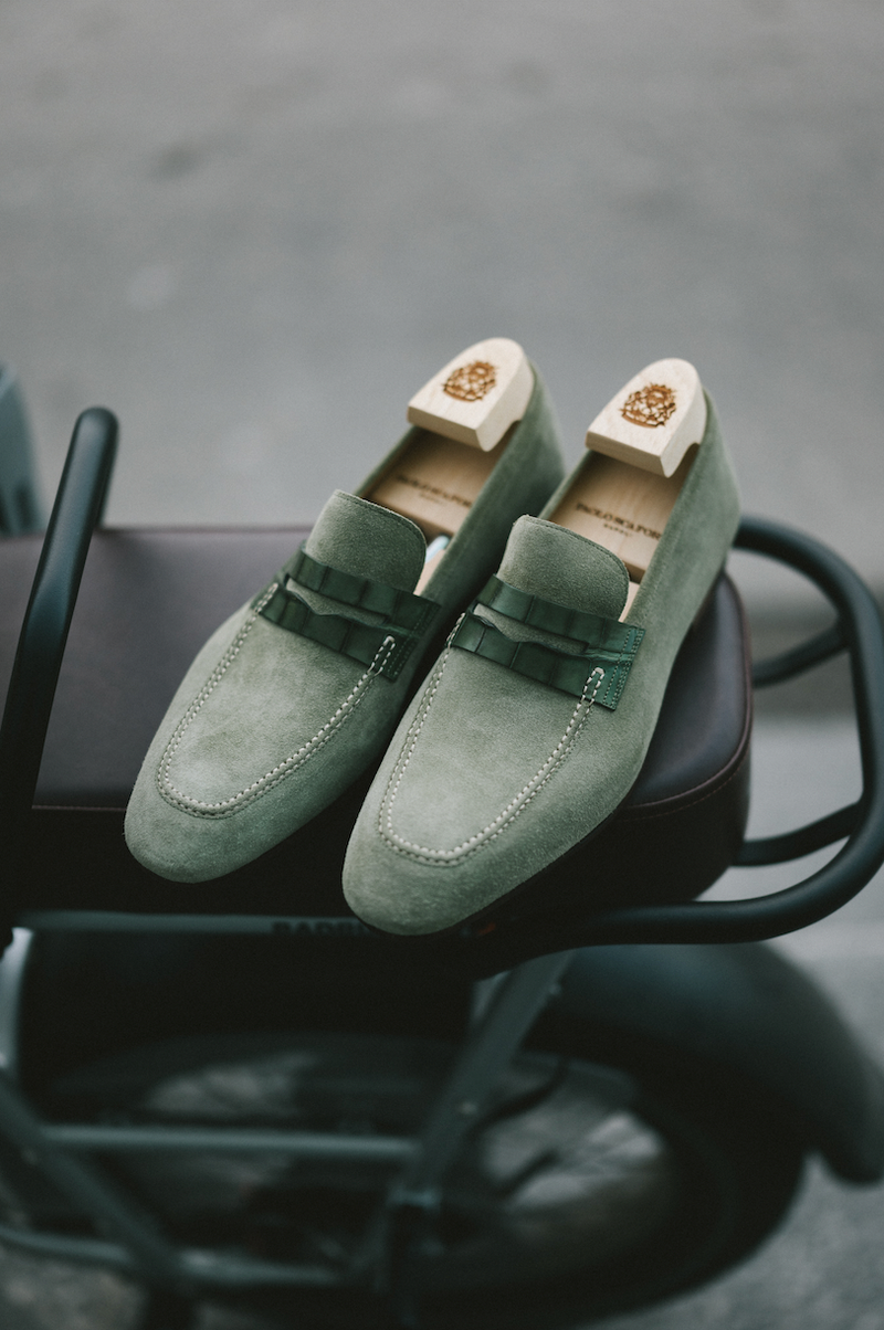 Handcrafted Suede & Crocodile Loafers on Reverse Last