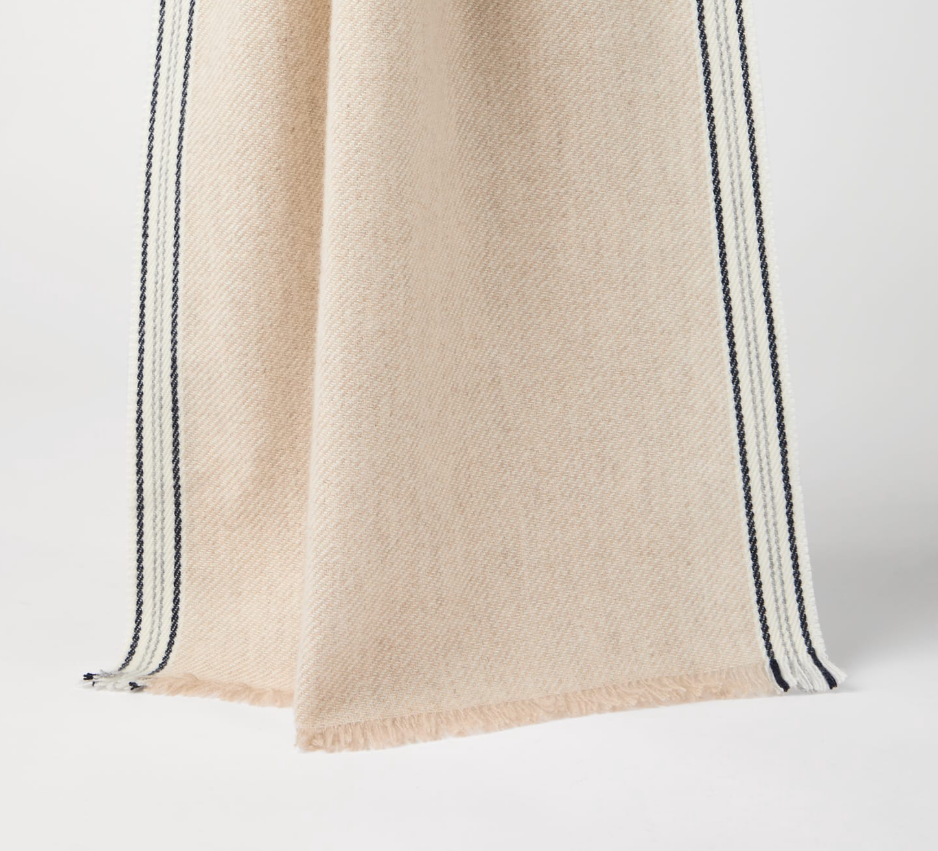 Cashmere Scarf With Striped Edge