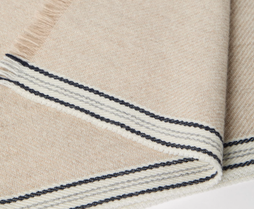 Cashmere Scarf With Striped Edge