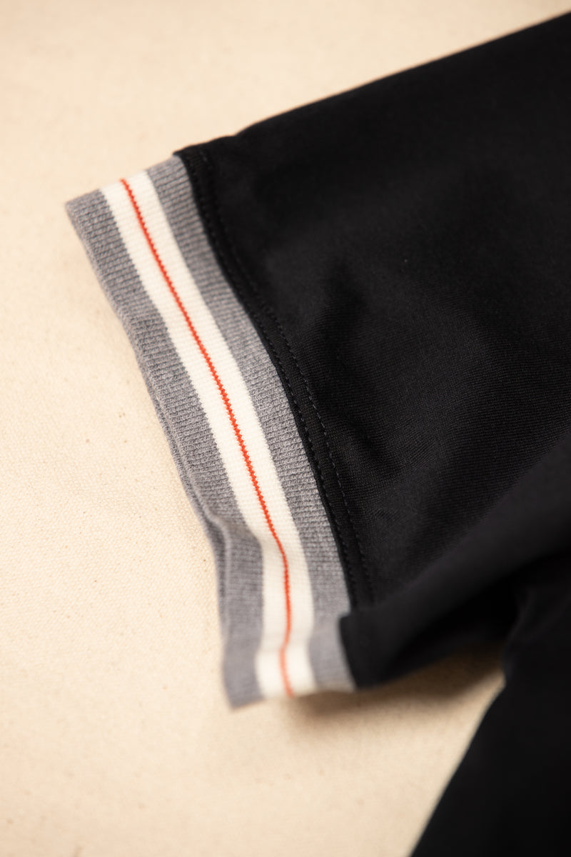 Crewneck T-Shirt - Navy with Striped Details