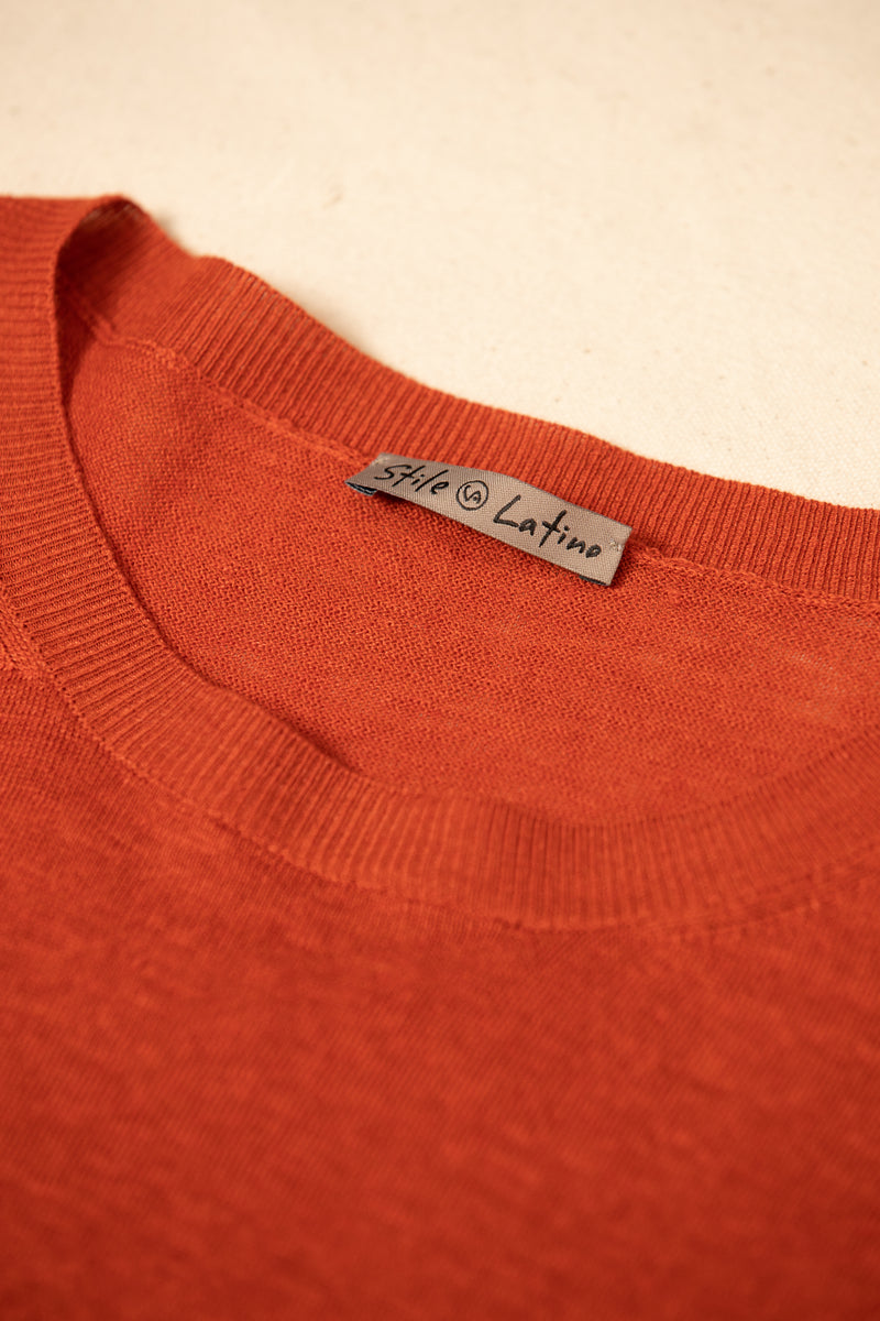 Linen and Cashmere Crewneck Sweater