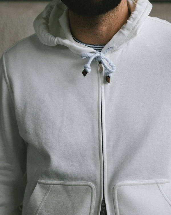 Techno Cotton French Terry Hoodie - Off-White