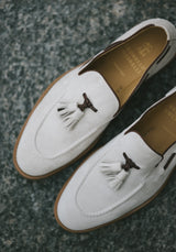 Suede Tassle Loafers - Stone Brown