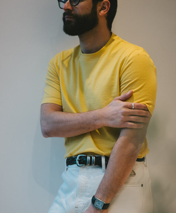 Cotton Jersey Slim-Fit T-Shirt - Yellow