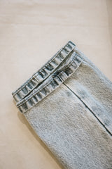 Aged Denim Leisure Fit Trousers - Light Grey