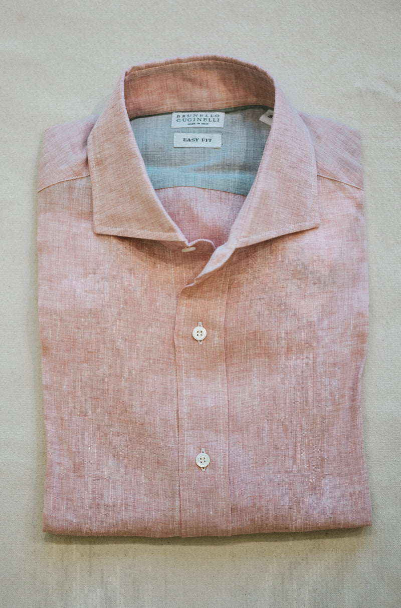 Linen Easy Fit Shirt - Soft Pink
