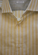 Striped Cotton and Linen Easy Fit Shirt - Yellow