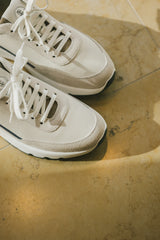 Suede Punched Sneakers - White