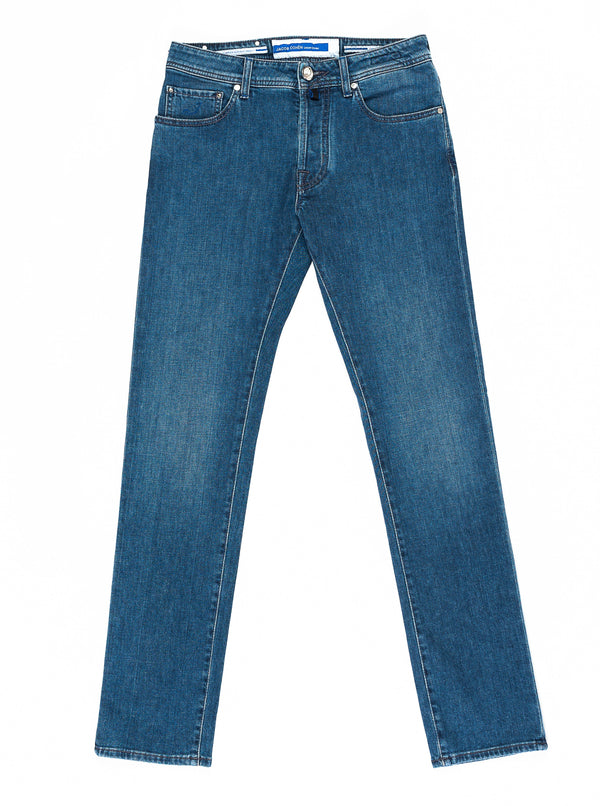 Cashmere Cotton Slim-Fit Bard Denim Jeans - Mid Wash