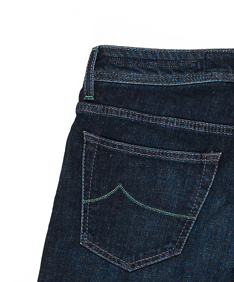 Cashmere Cotton Slim-Fit Bard Denim Jeans - Dark Wash