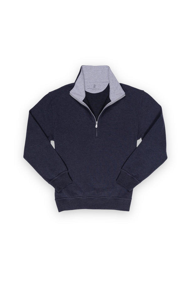 Cotton Half-Zip Sweatshirt - Charcoal Grey