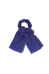 Cashmere & Wool Diagonal Scarf - Blue