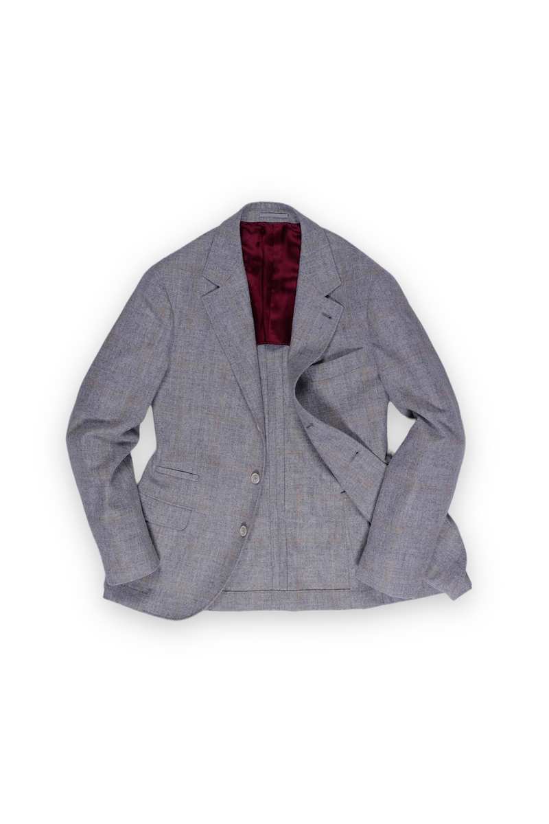 Deconstructed Cavallo Sports Jacket - Grey and Brown Plaid