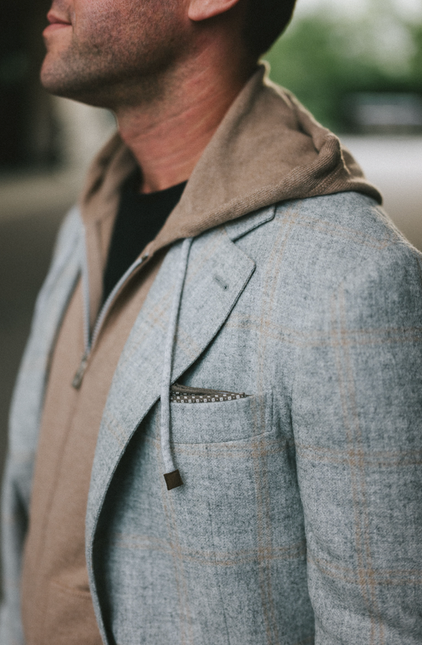 Deconstructed Cavallo Sports Jacket - Grey and Brown Plaid