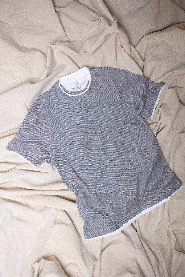 Cotton and Linen Crewneck T-Shirt