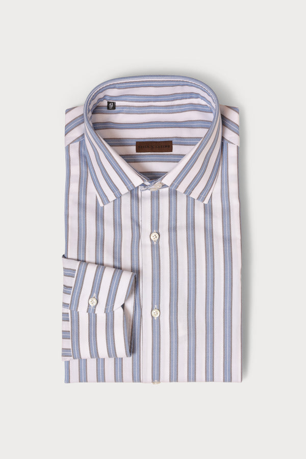 Hand Tailored Shirt - Blue Stripes