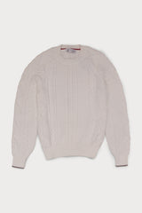Cotton Cable Knit Crewneck Sweater