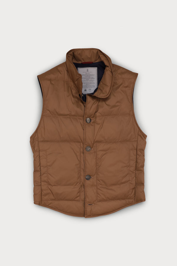 Goose Down Button Padded Vest